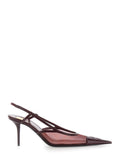 Bordeaux Mesh Slingback Pumps 1