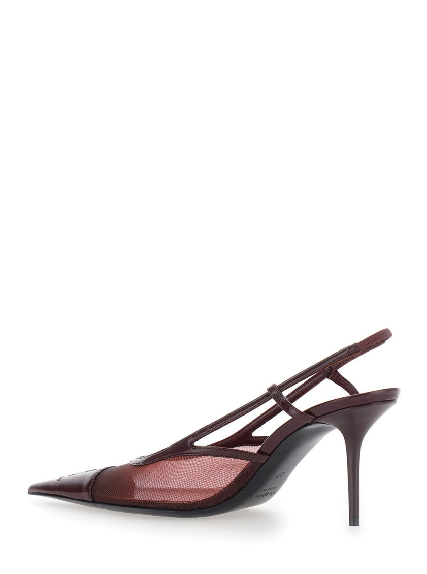 Bordeaux Mesh Slingback Pumps 3