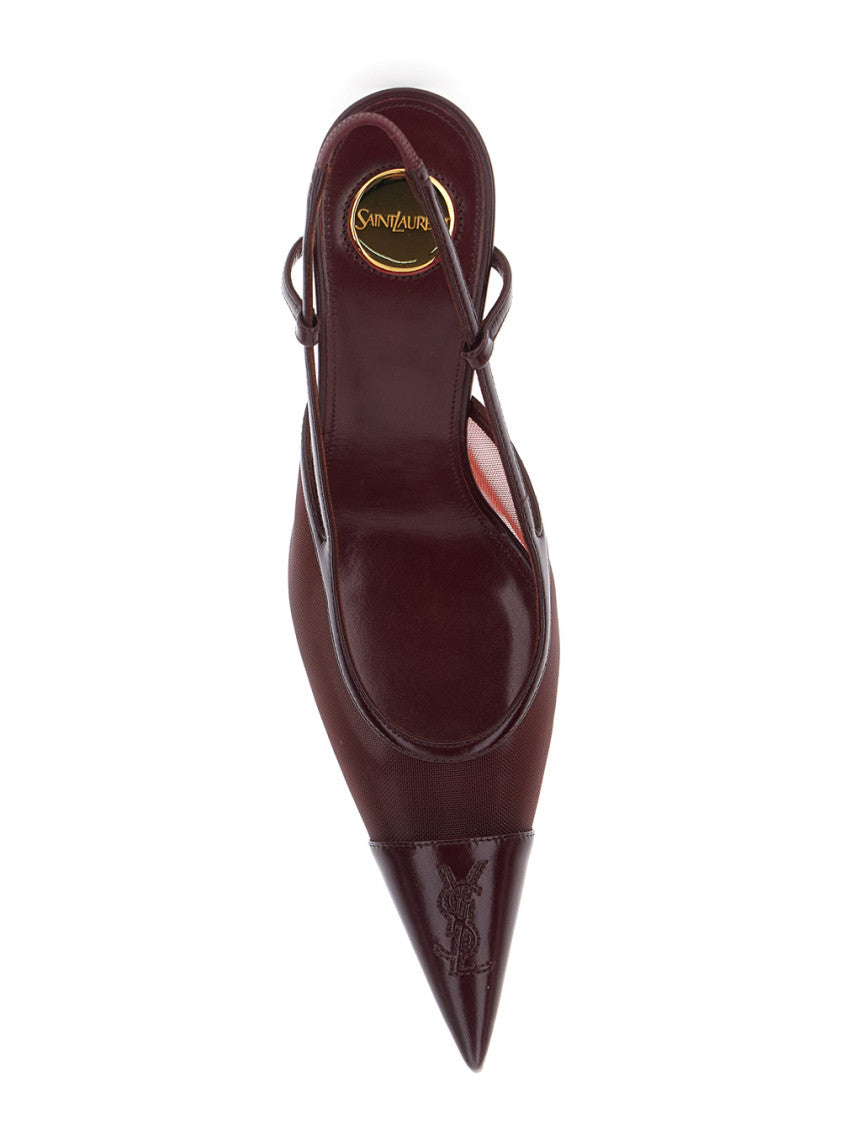 Bordeaux Mesh Slingback Pumps 4