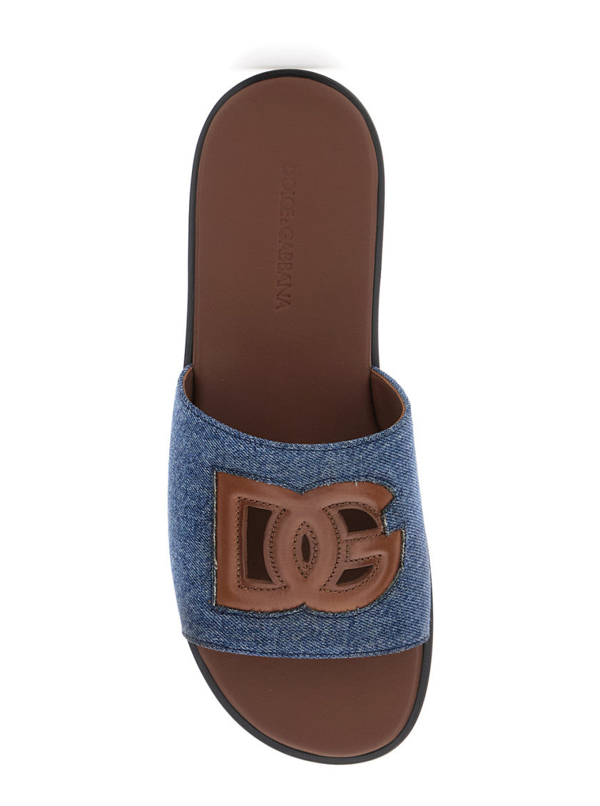 Denim Logo Sandals 4