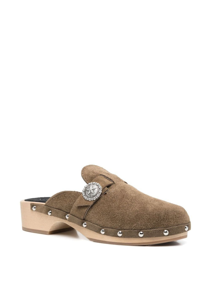 Khaki Allegra Suede Mules 3