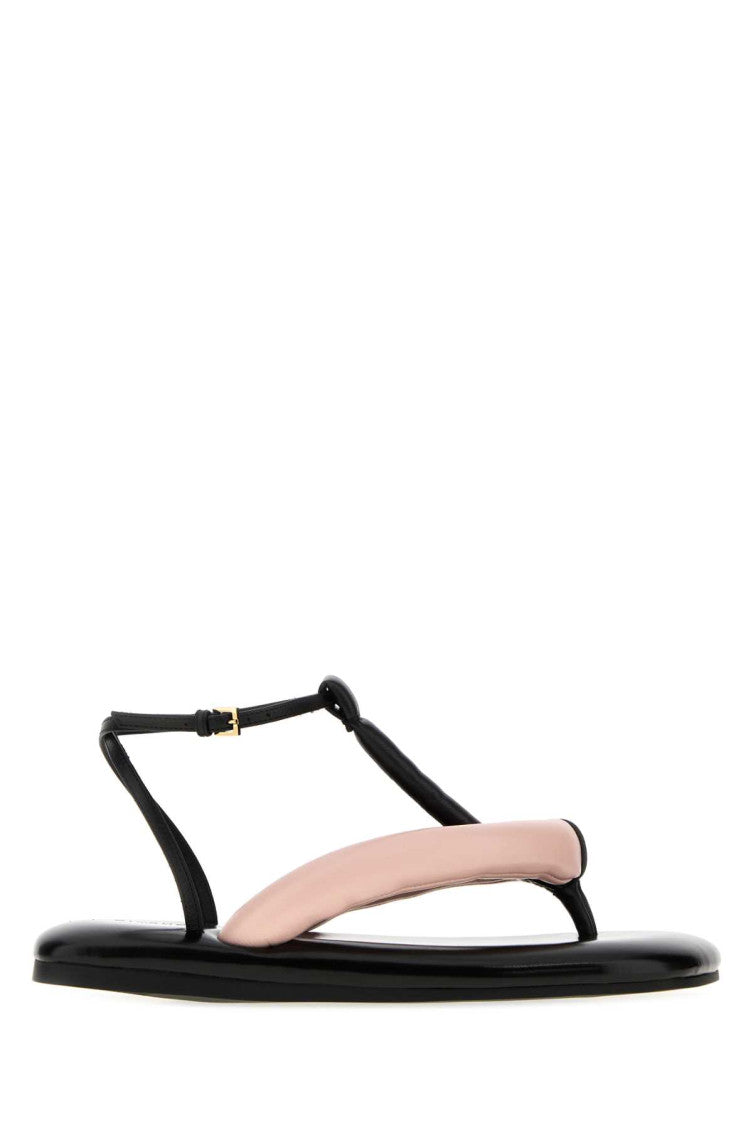 Black Color Block Sandals 1