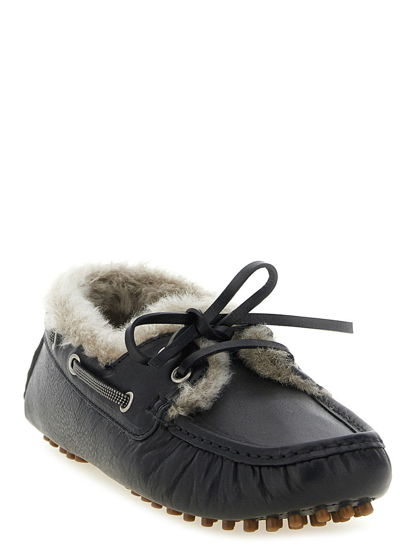 Black Monile Leather Loafers 2