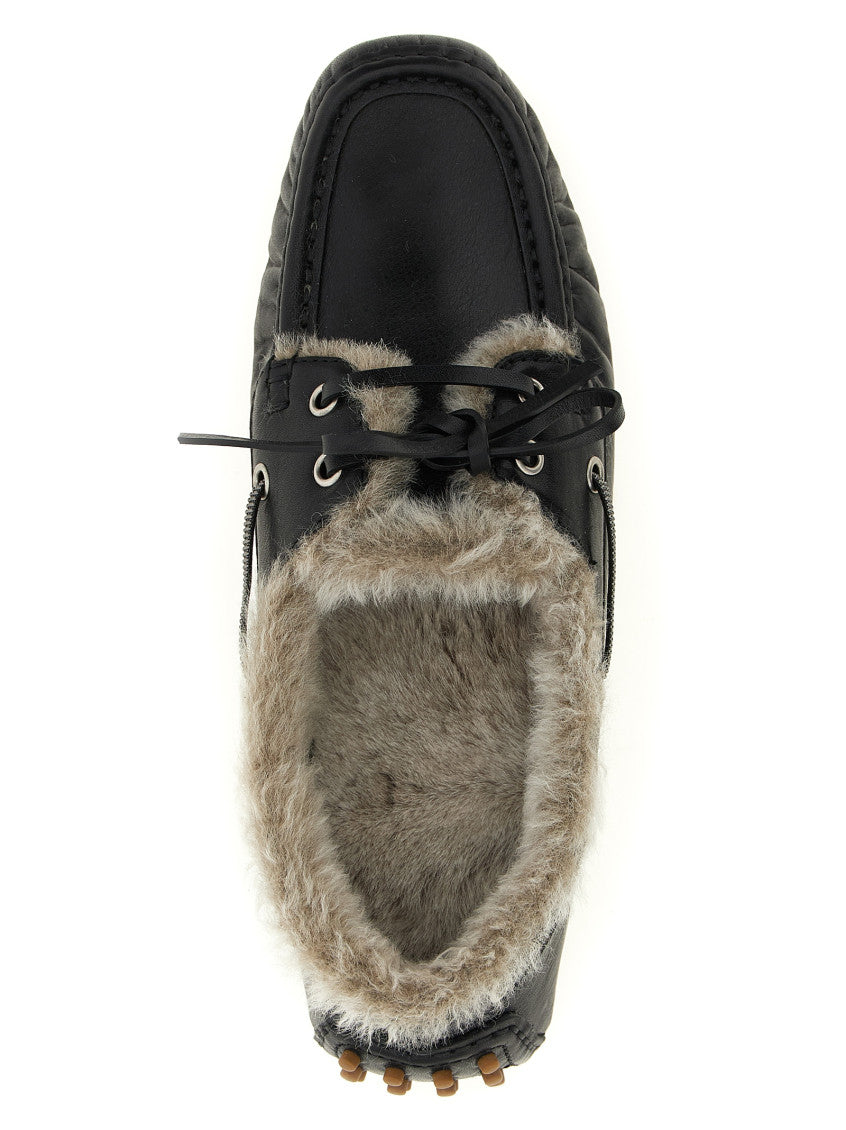 Black Monile Leather Loafers 4