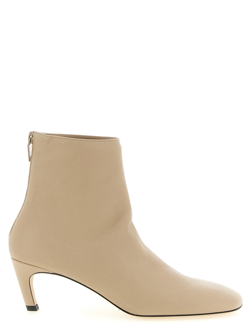 Beige Leather Ankle Boots 1