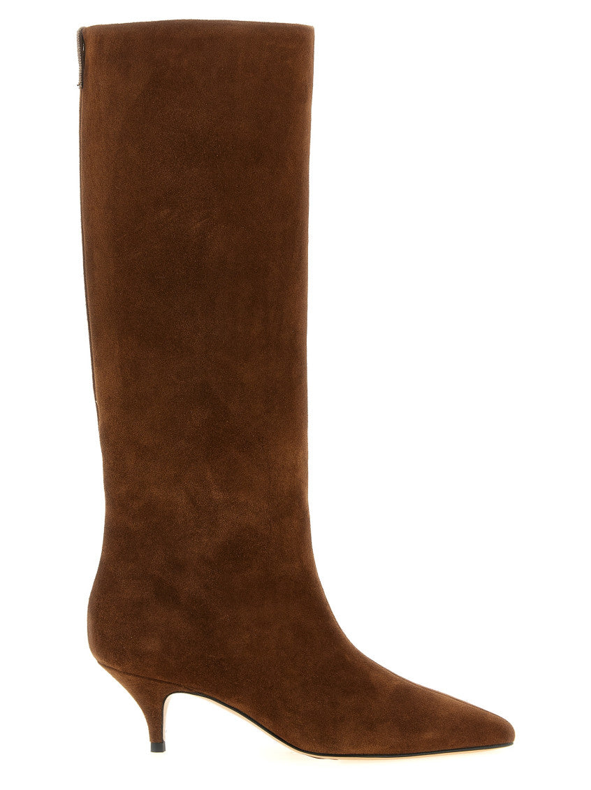 Brown High Suede Boots 1