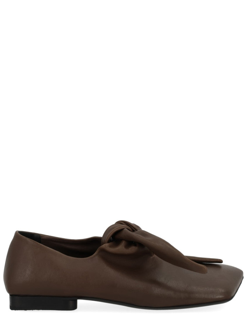 Brown Knot Leather Loafers 1