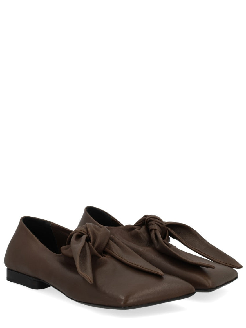 Brown Knot Leather Loafers 2