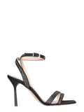 Black Embellished Camelia Heels 1