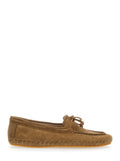 Beige Suede Tassel Loafers 1