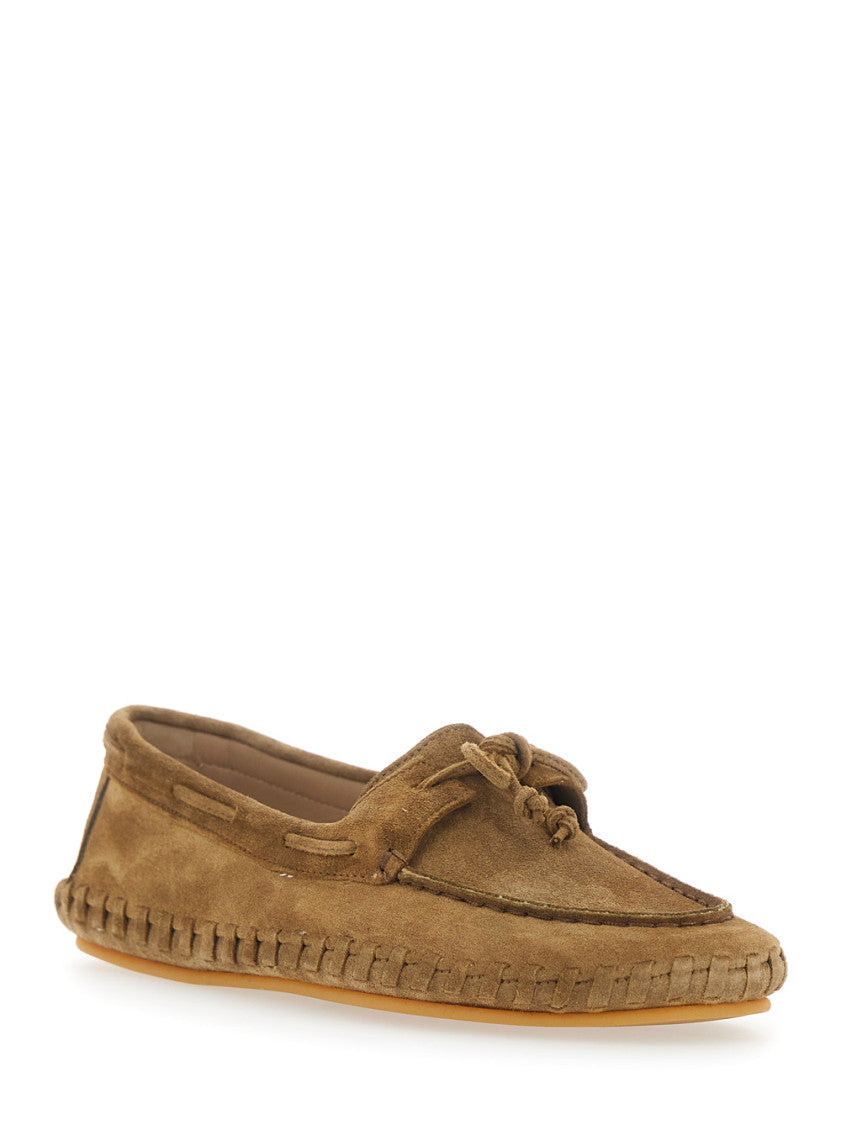 Beige Suede Tassel Loafers 2