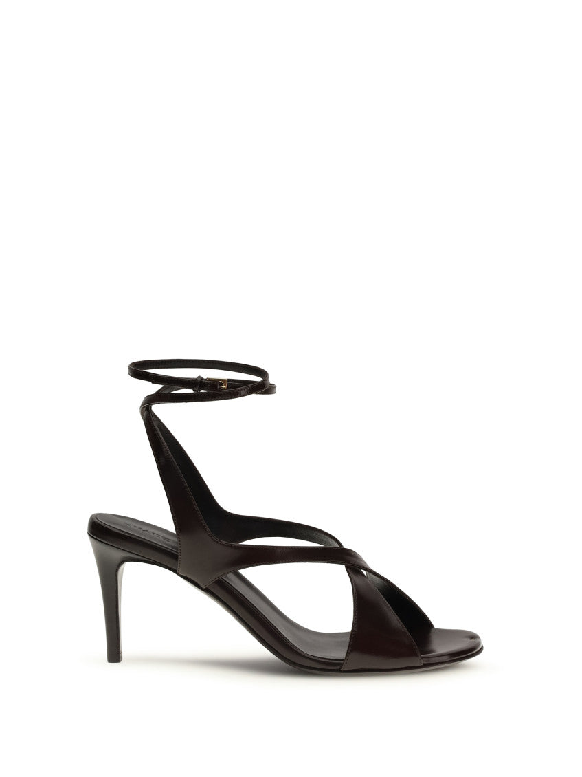 Dark Brown Liria Ankle-strap Heels 1