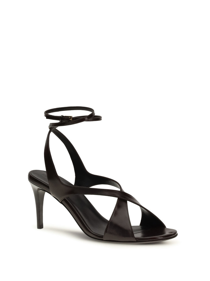 Dark Brown Liria Ankle-strap Heels 2