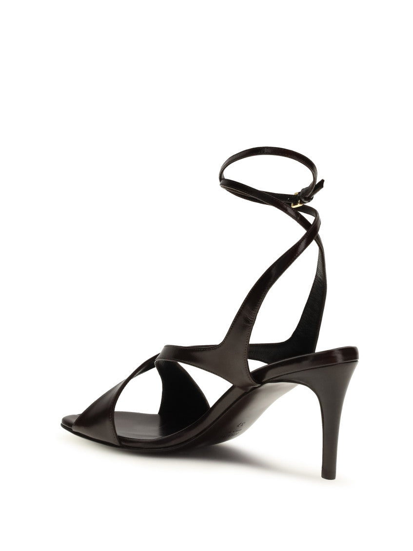 Dark Brown Liria Ankle-strap Heels 3