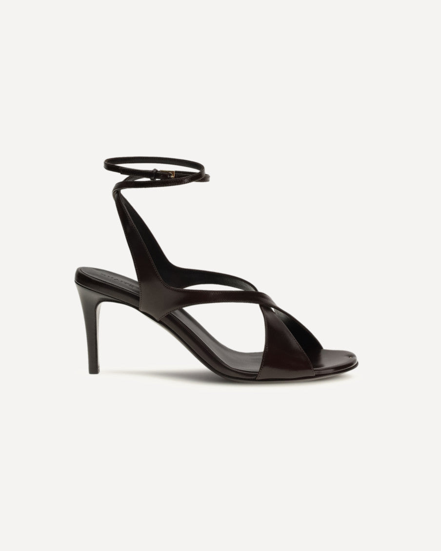 Dark Brown Liria Ankle-strap Heels 4