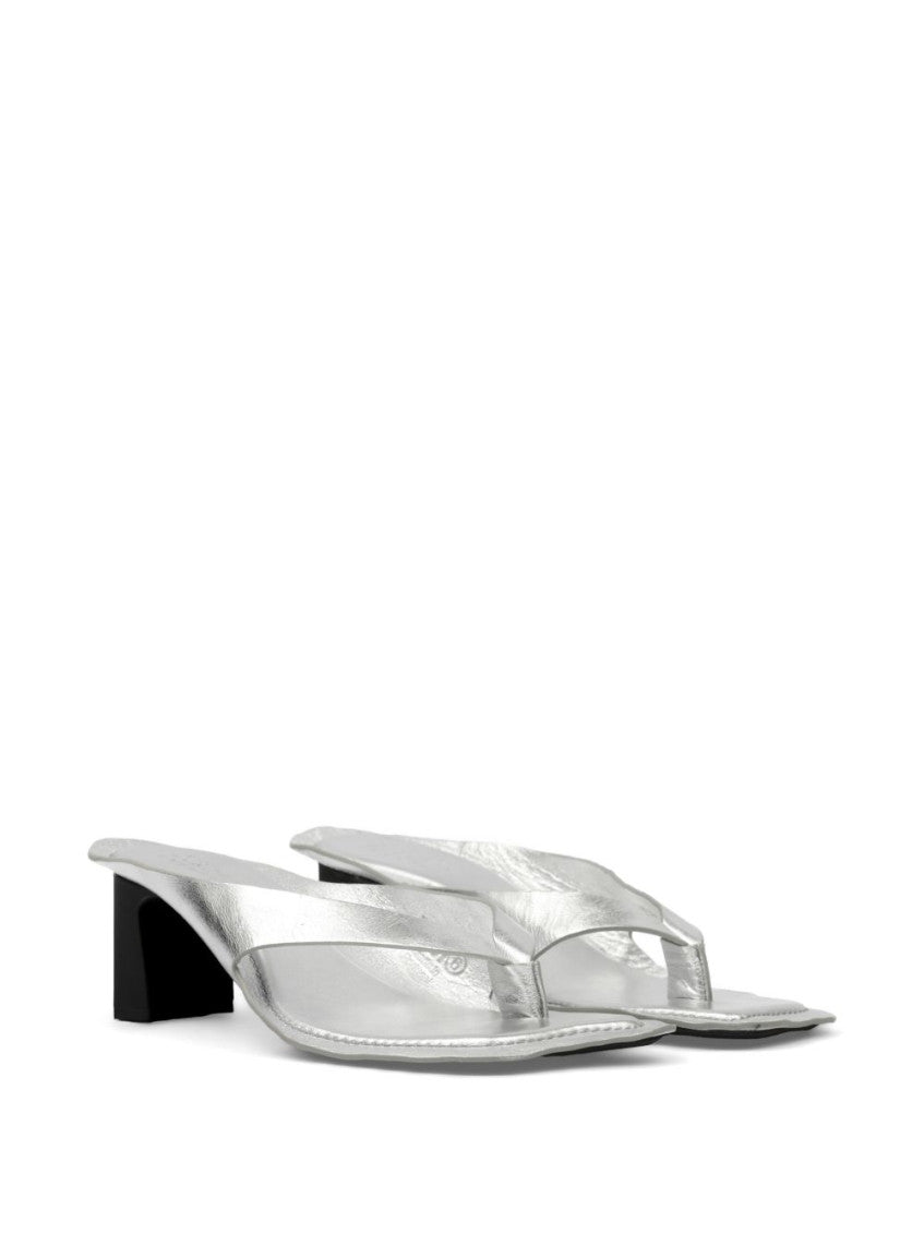 Silver Anatomic Leather Heels 2
