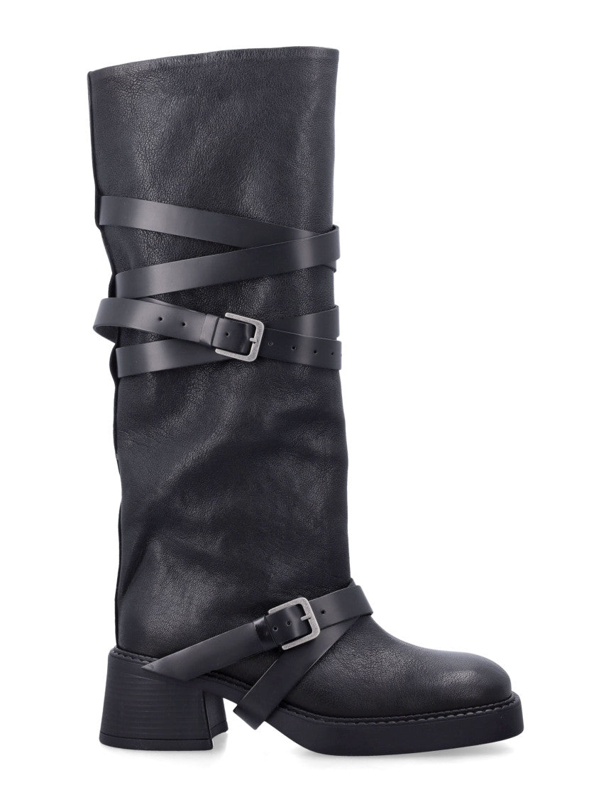 Black Miista Leather Boots 1