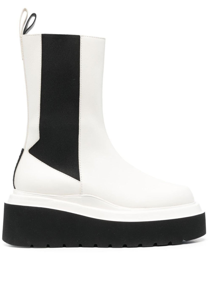 White Luna leather ankle boots 1