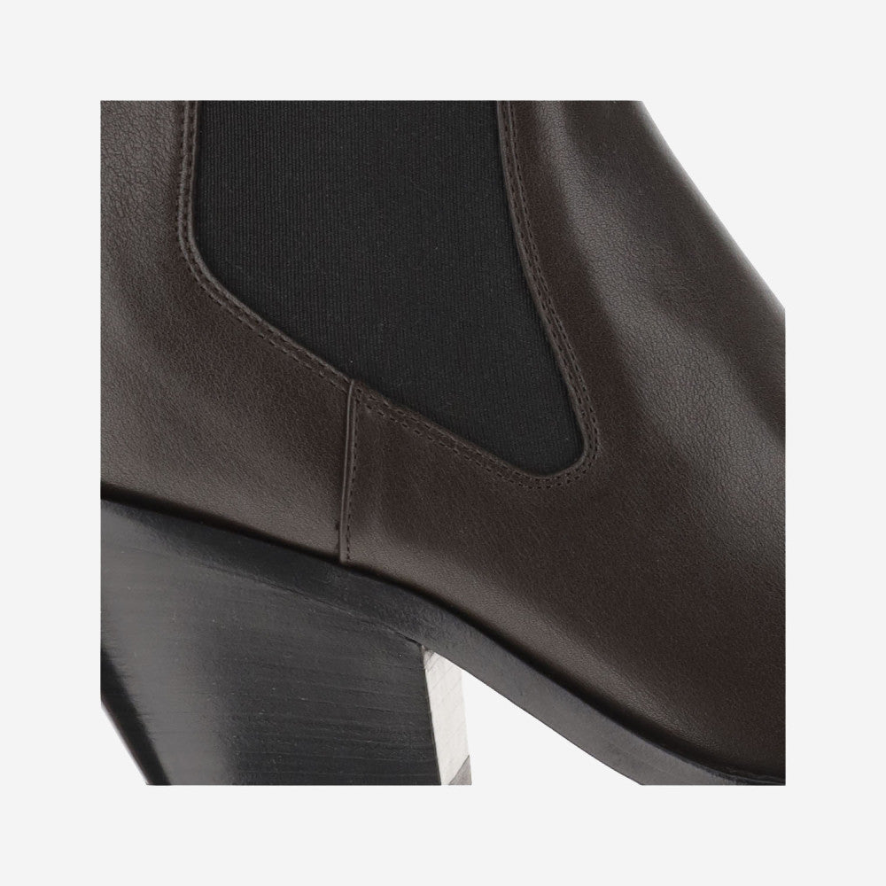 Dark Brown Slip On Boots 4