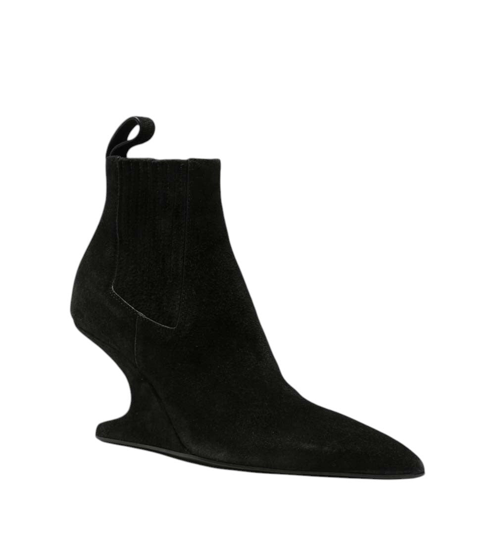 Black Sculptural Wedge Boots 3
