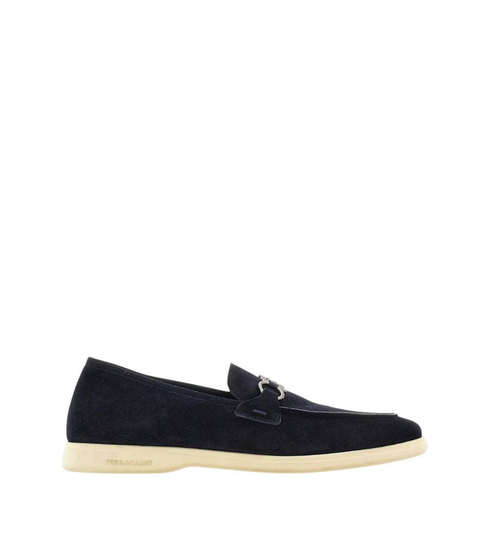 Navy Blue Cosimo Suede Loafers 1