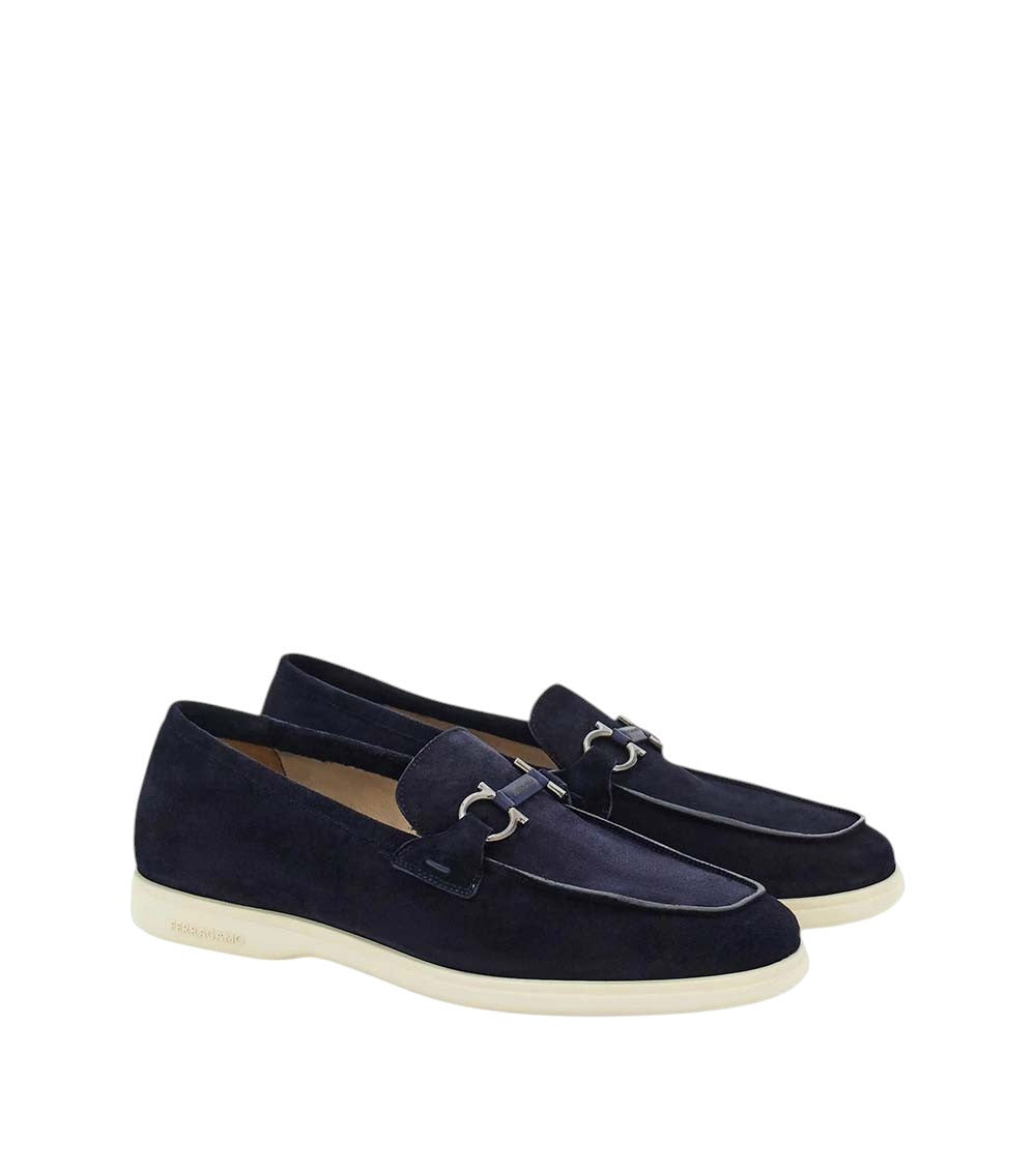 Navy Blue Cosimo Suede Loafers 2