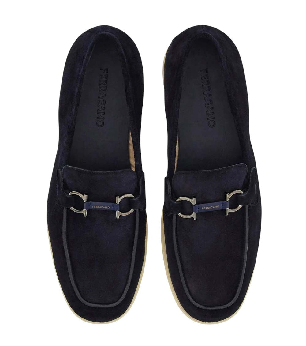 Navy Blue Cosimo Suede Loafers 3