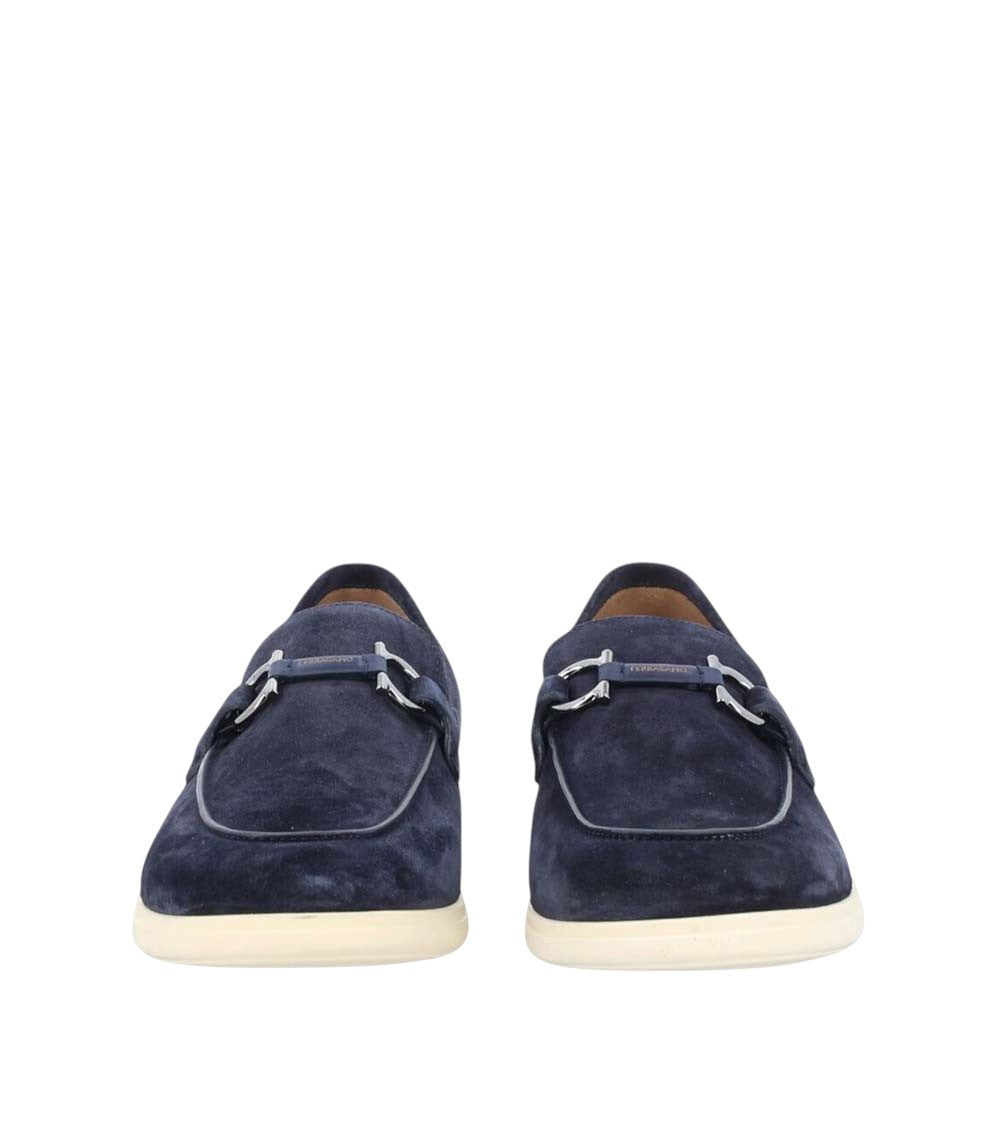 Navy Blue Cosimo Suede Loafers 4