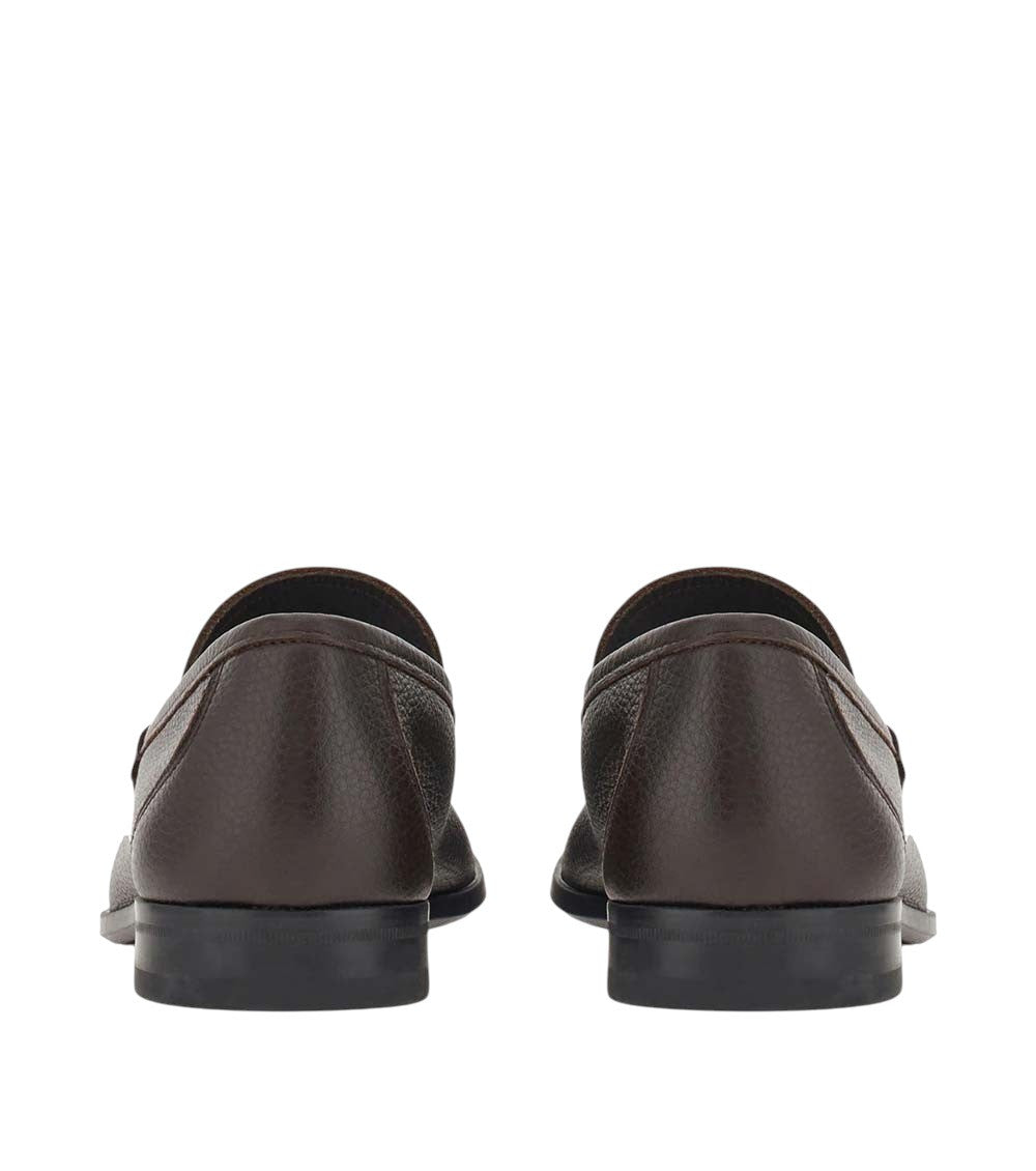 Brown Hammered Leather Loafers 4