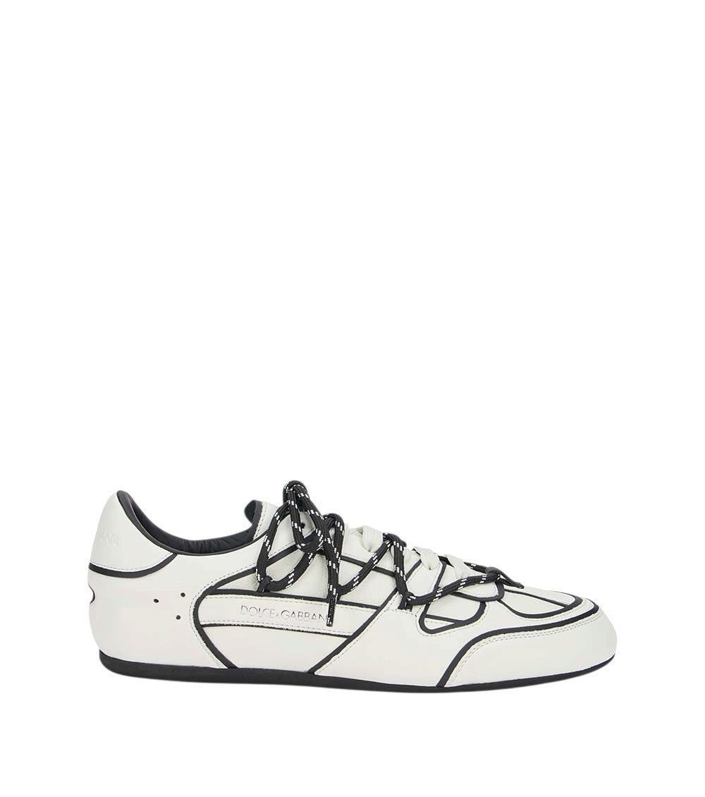 White Graphic Contrast Sneakers 1