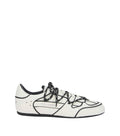 White Graphic Contrast Sneakers 1