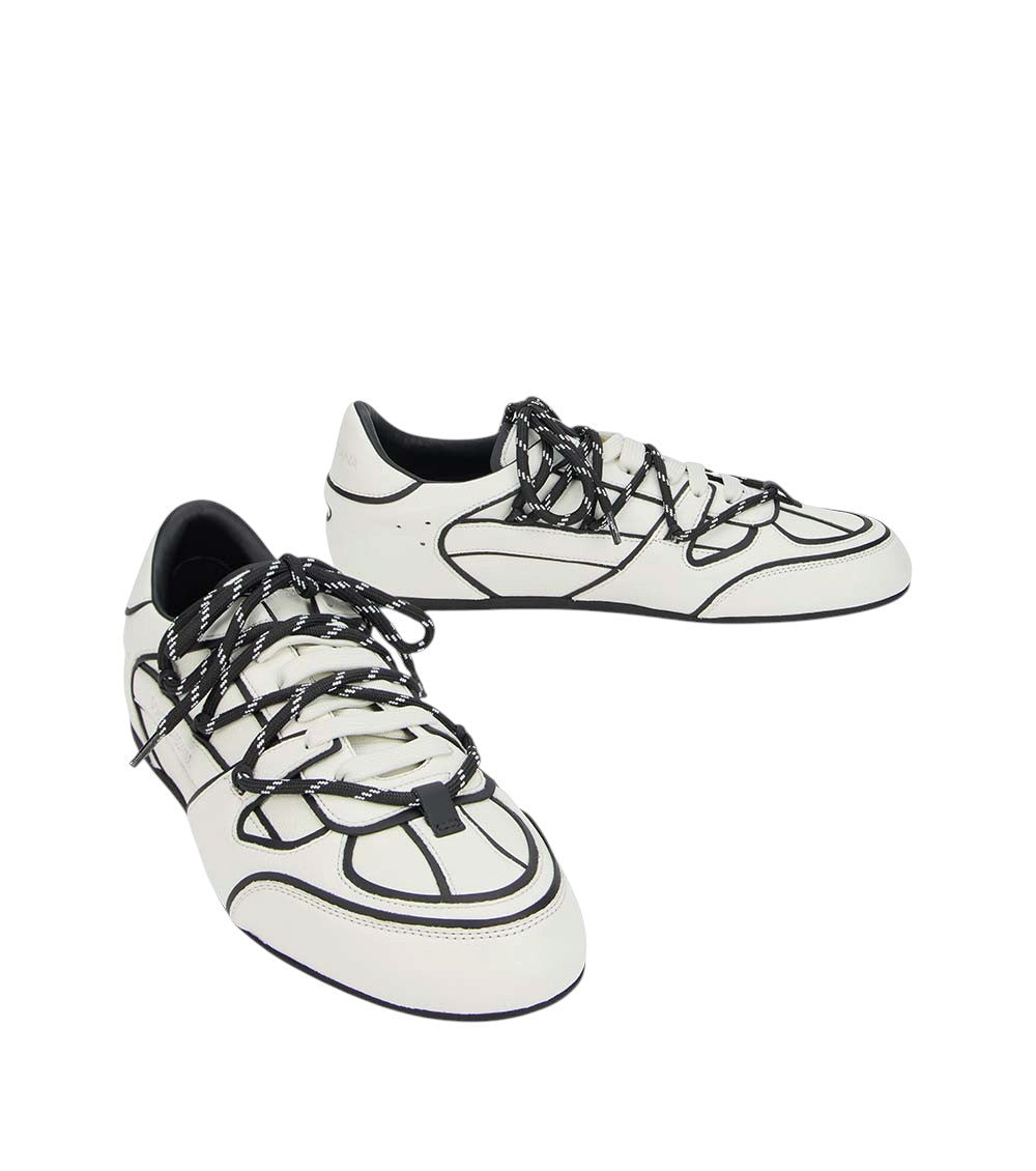 White Graphic Contrast Sneakers 2