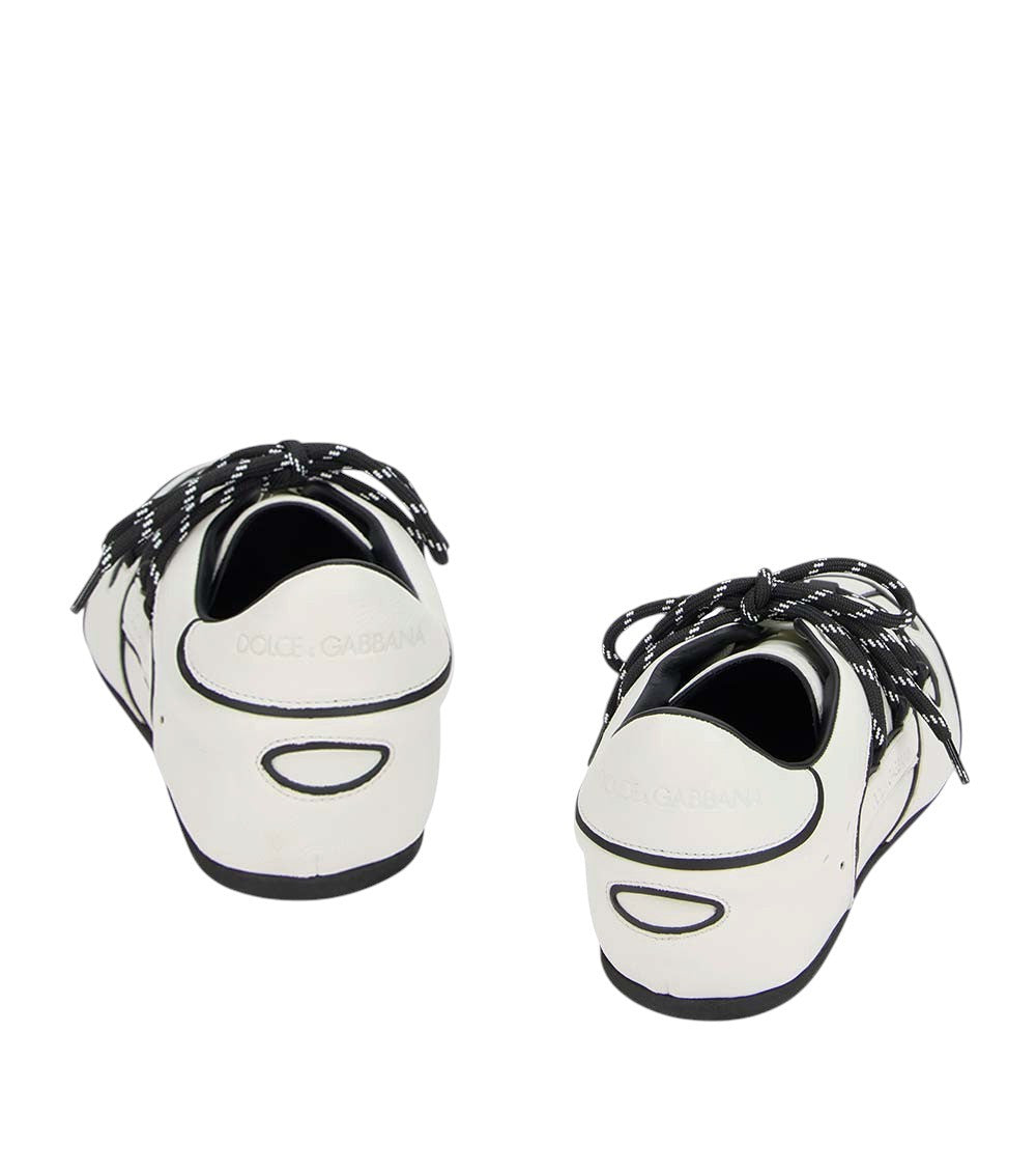 White Graphic Contrast Sneakers 3