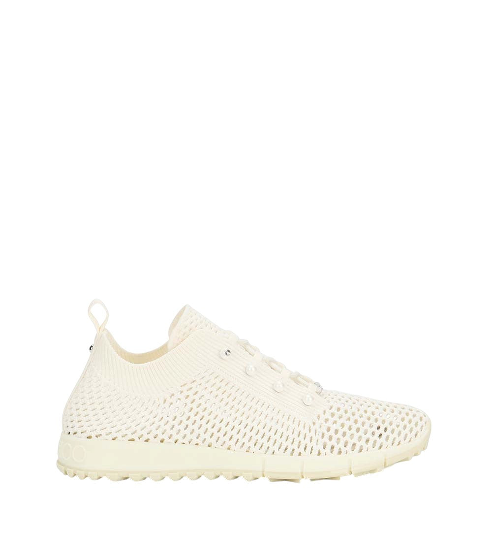 White Knit Low-top Sneakers 2