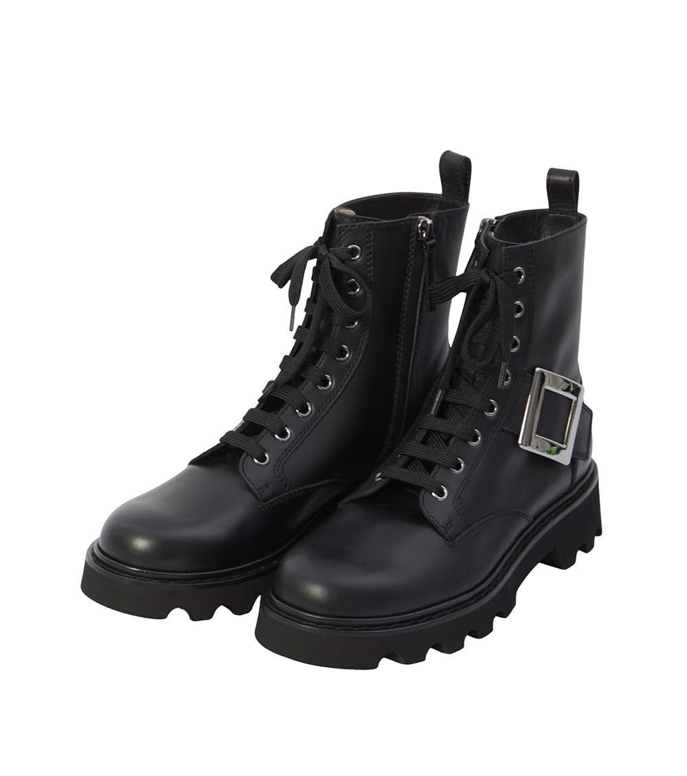 Black Leather Viv Rangers Boots 2