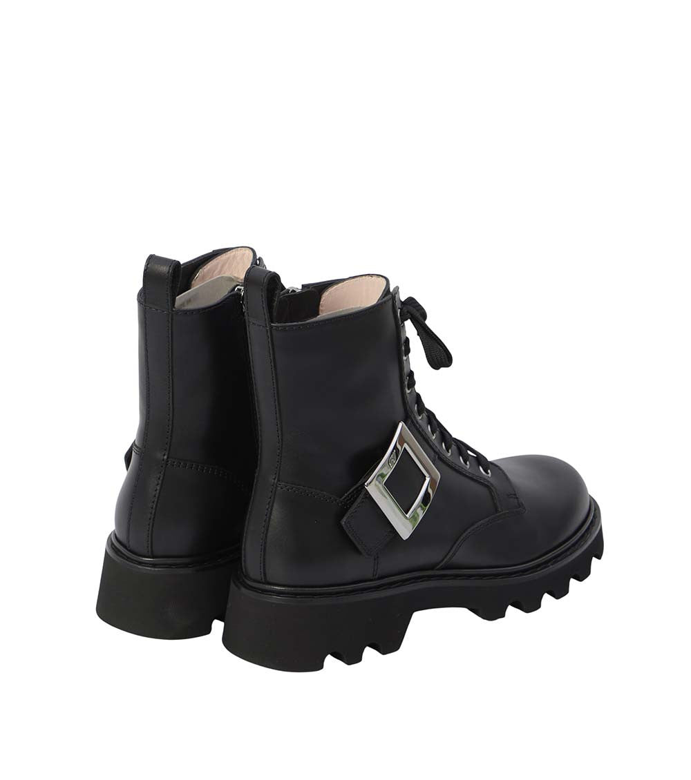 Black Leather Viv Rangers Boots 3