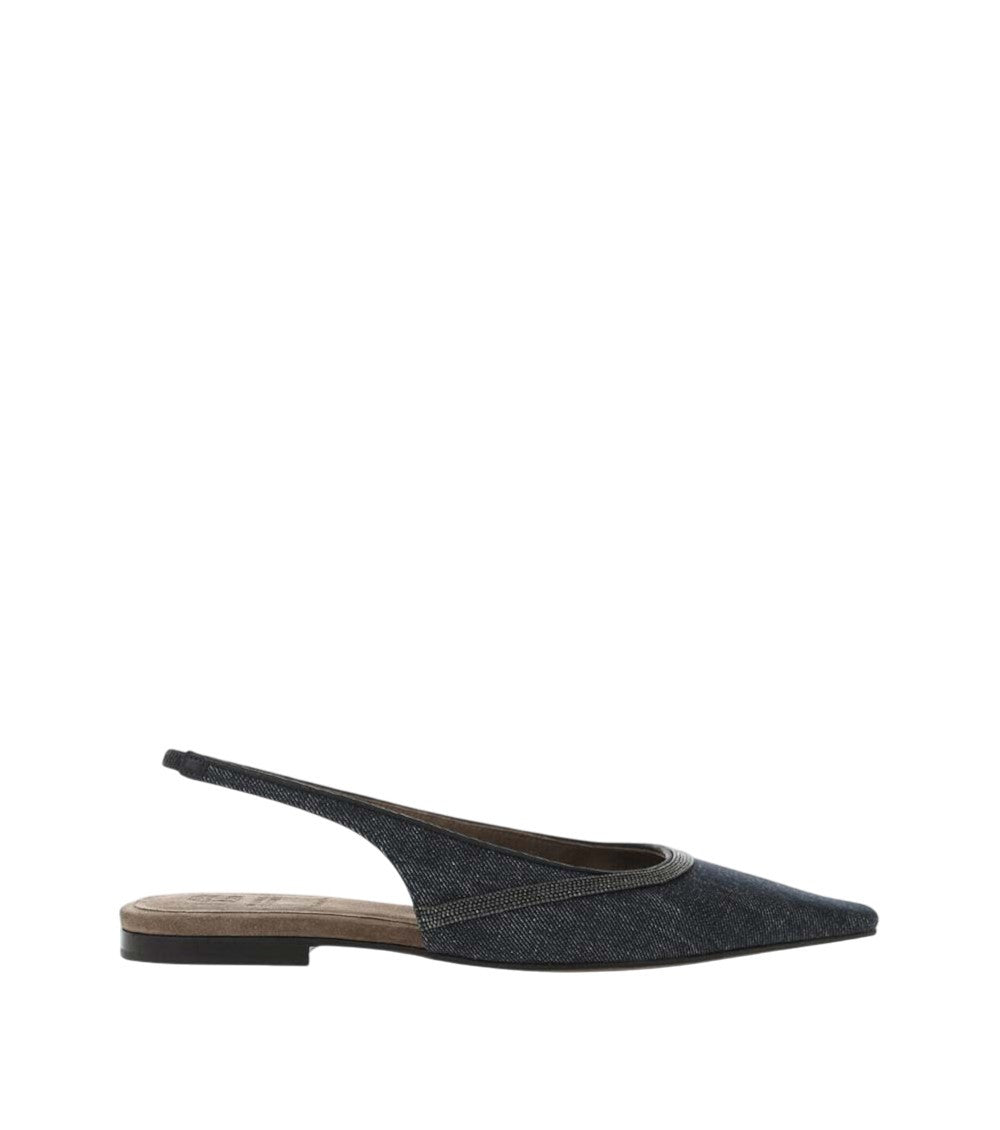 Blue Denim Slingback Sandals 1