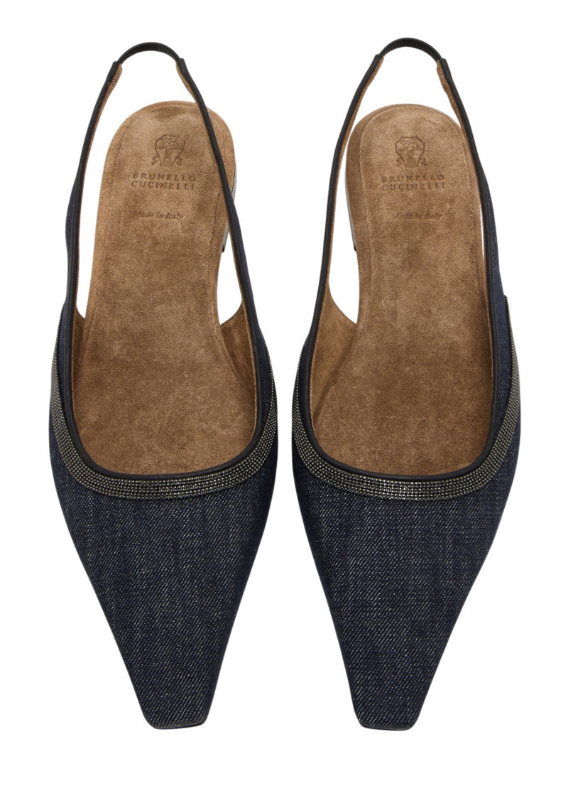 Blue Denim Slingback Sandals 3