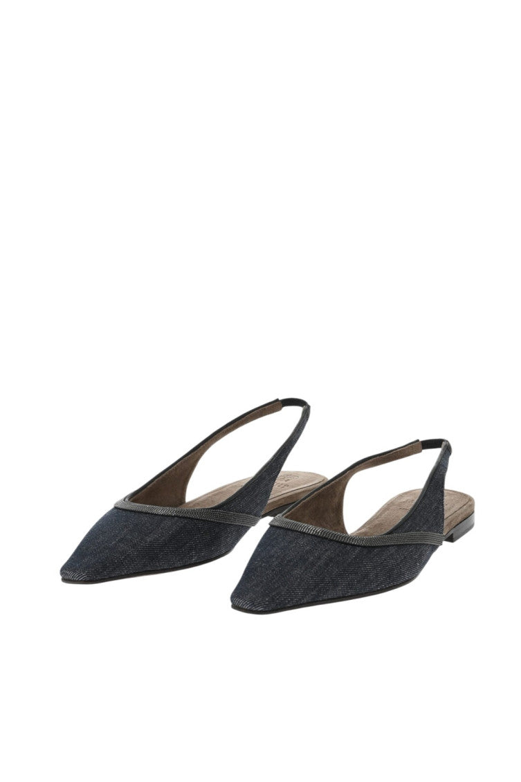 Blue Denim Slingback Sandals 4