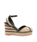 Beige Stripes Cova Wedges 1