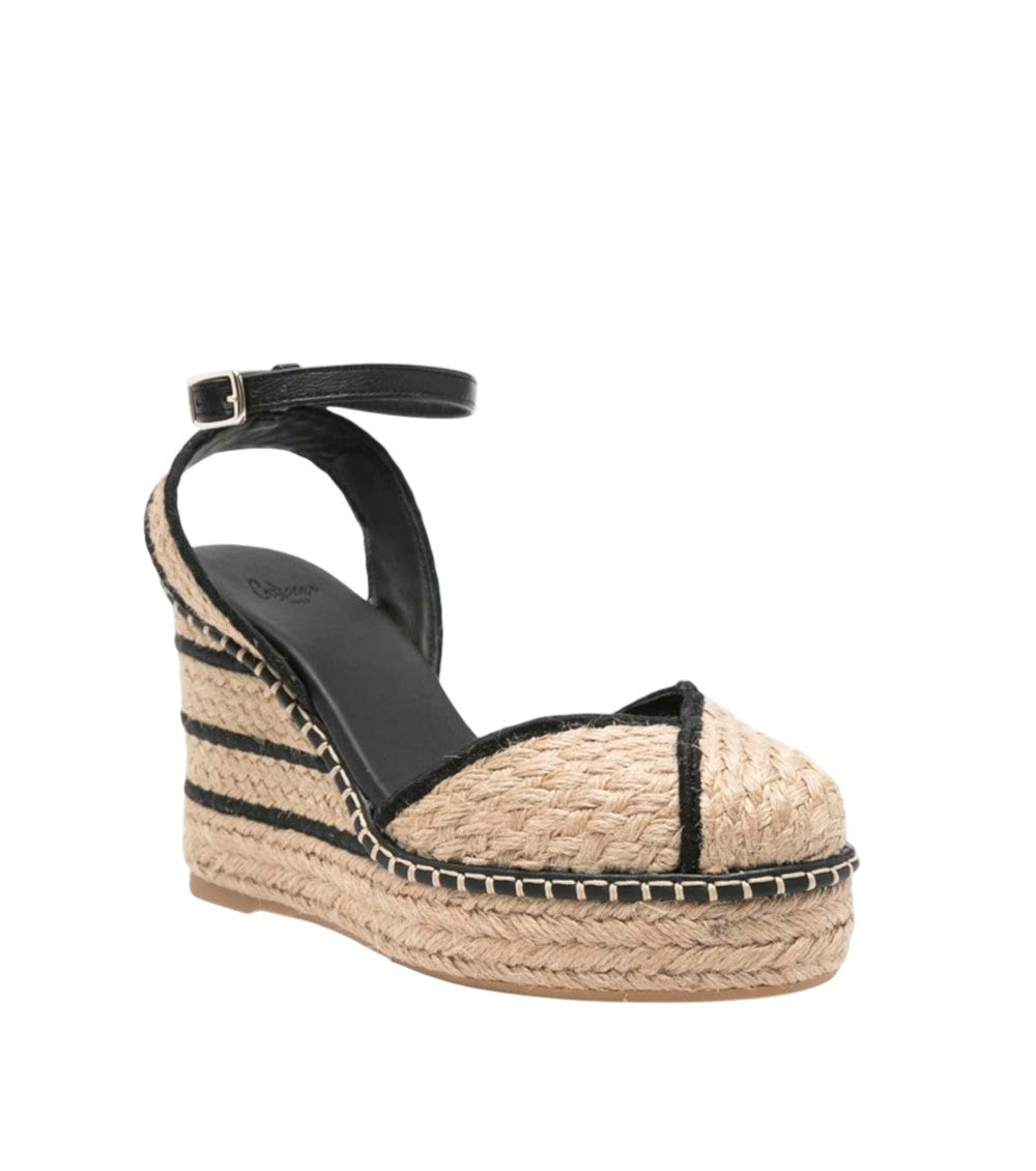 Beige Stripes Cova Wedges 4