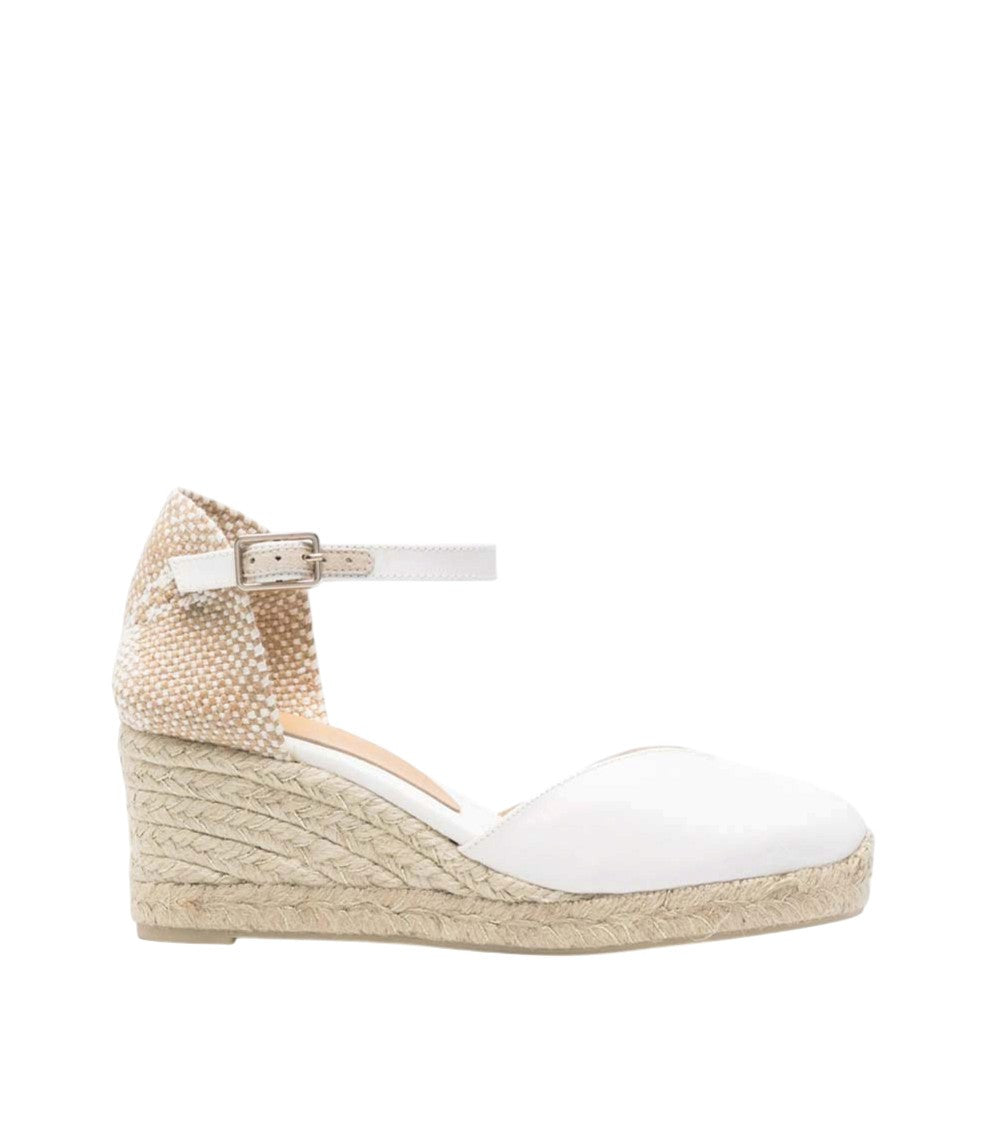 White Ankle-strap Wedges 1
