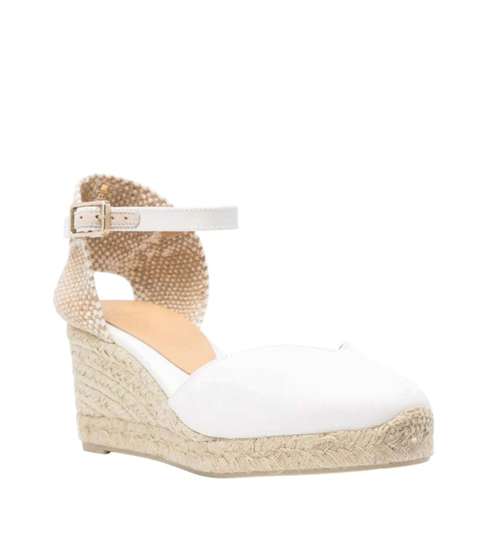 White Ankle-strap Wedges 2