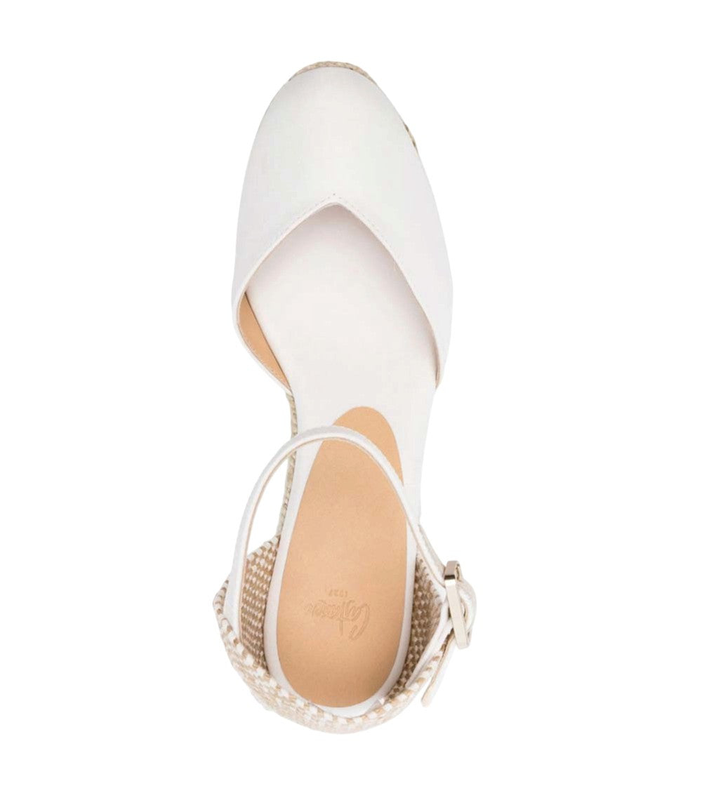White Ankle-strap Wedges 3