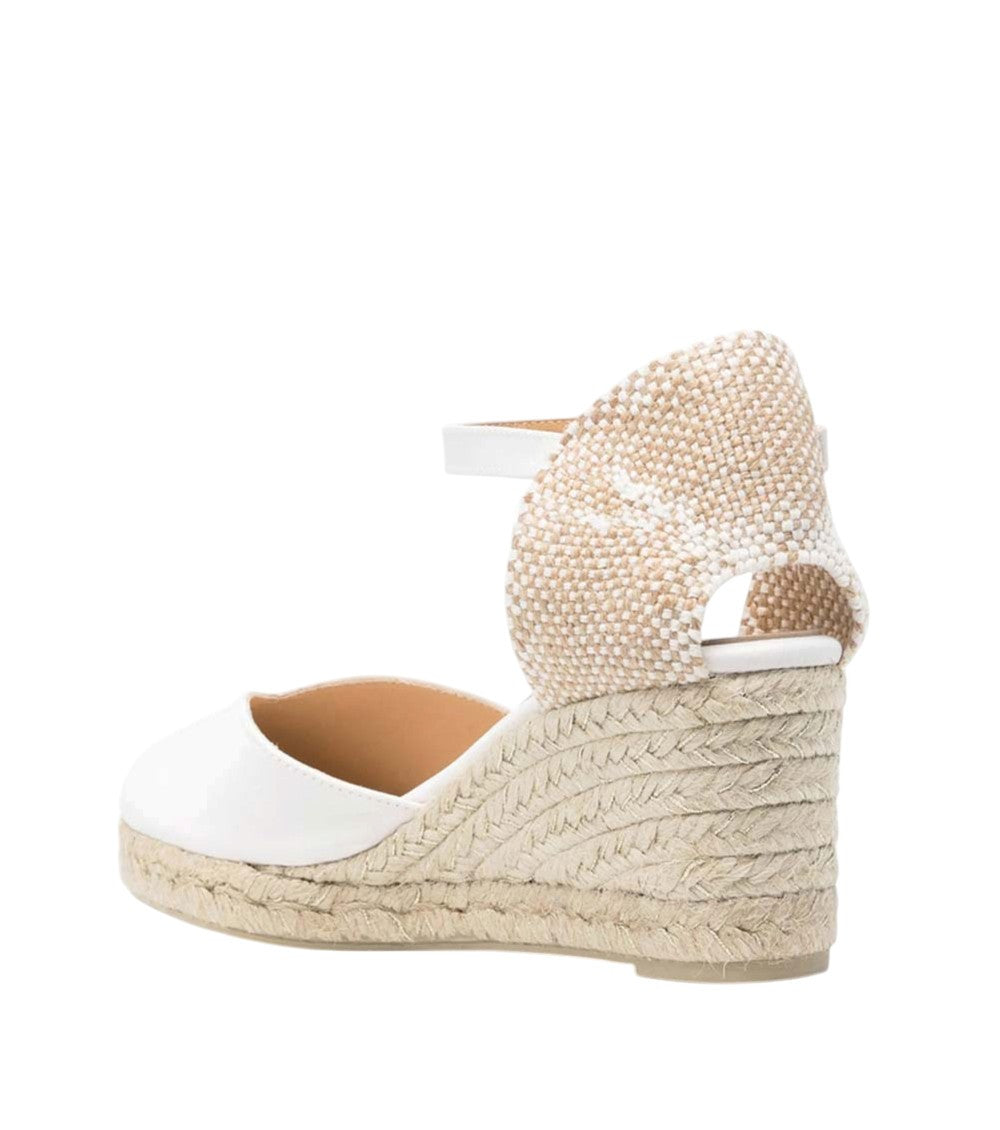 White Ankle-strap Wedges 4