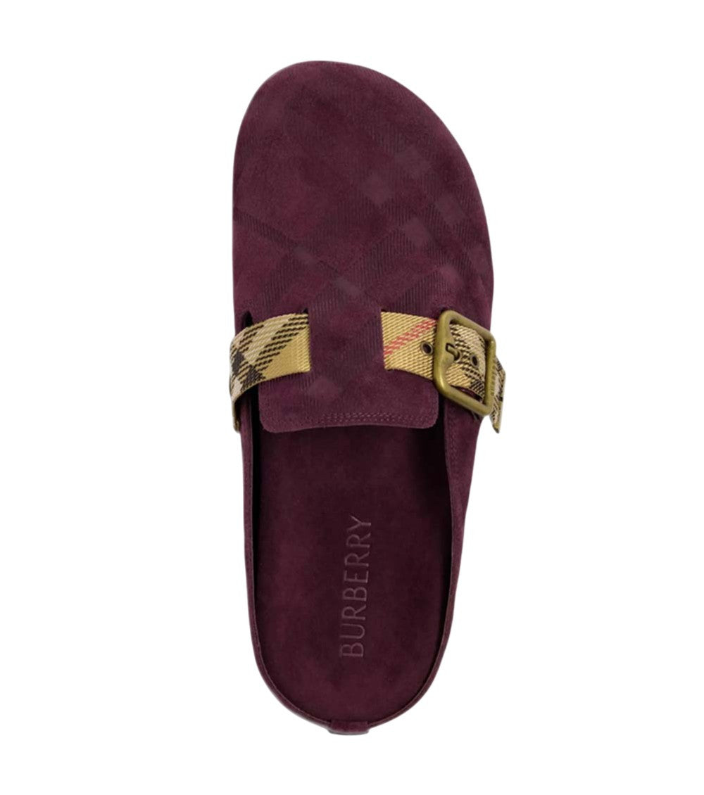 Purple Textured Check Slides 2
