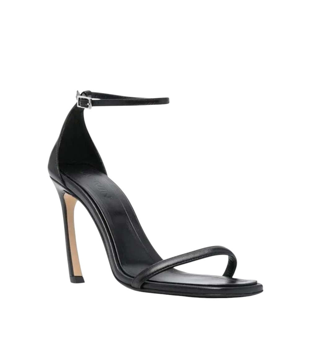 Black Ankle-Strap Leather Heels 2