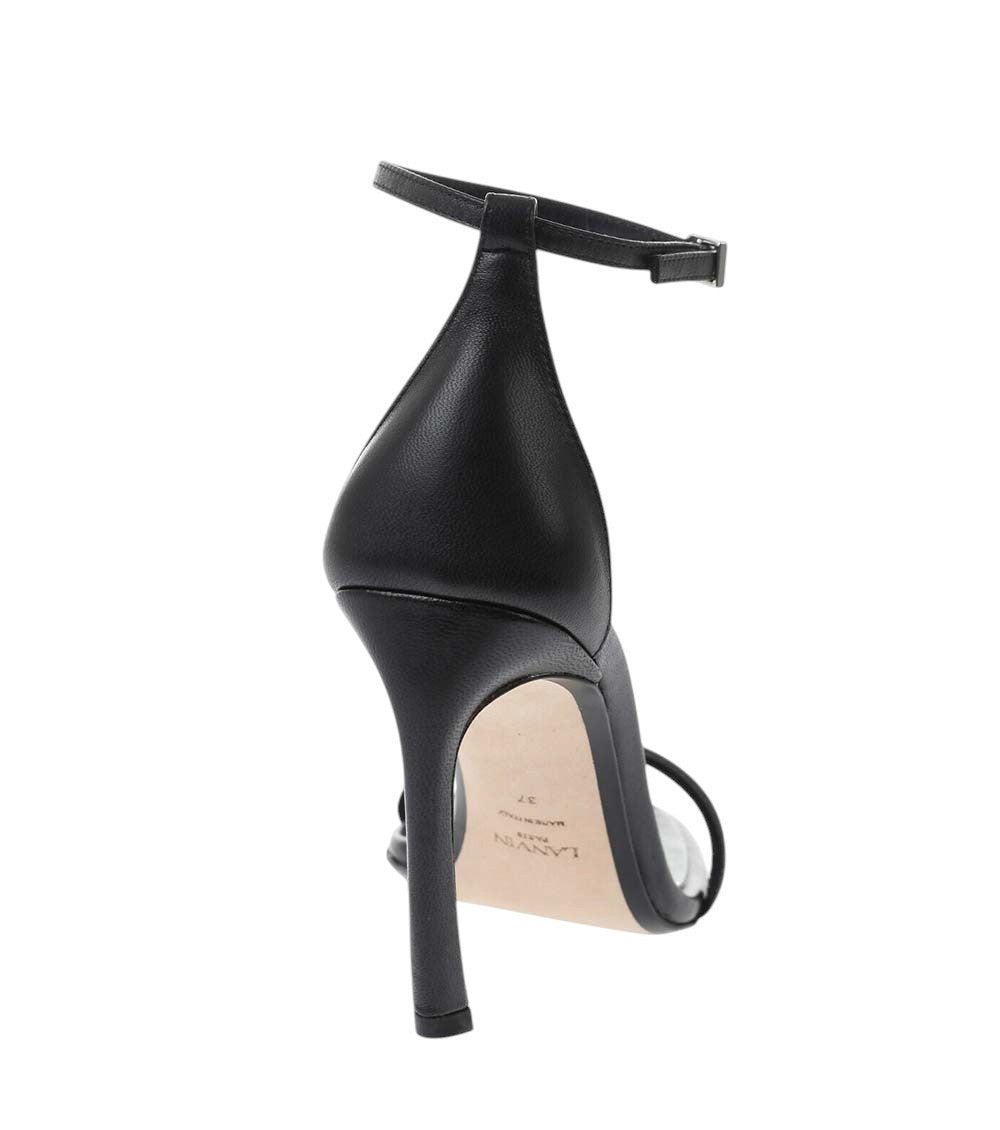 Black Ankle-Strap Leather Heels 4