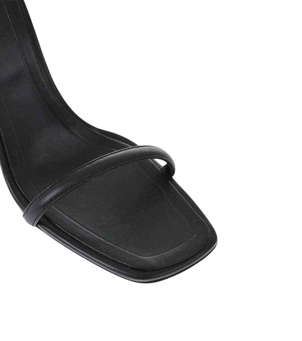 Black Ankle-Strap Leather Heels 5