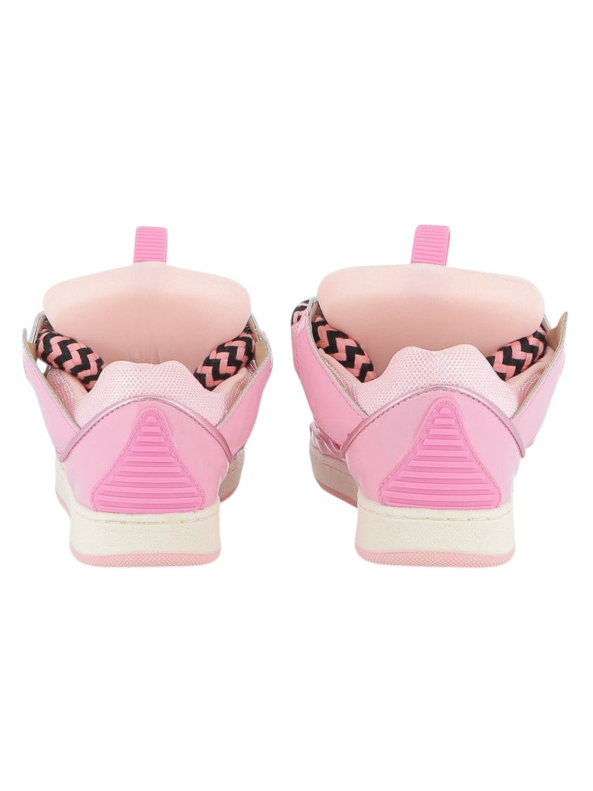 Kids Pink Leather Platform Sneakers 4
